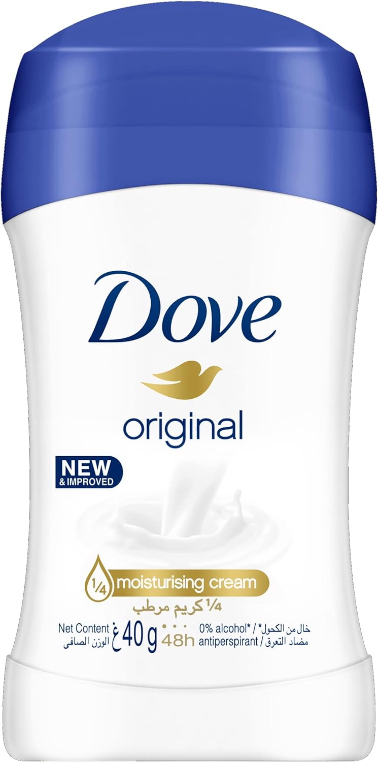 Dove Women Antiperspirant Deodorant Stick for refreshing 48-hour protection, Original, alcohol free, 40g