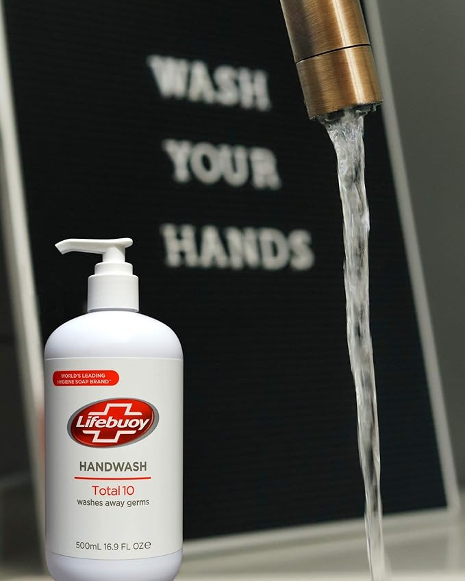 Lifebuoy Handwash Total 10, washes away germs, 500 ml