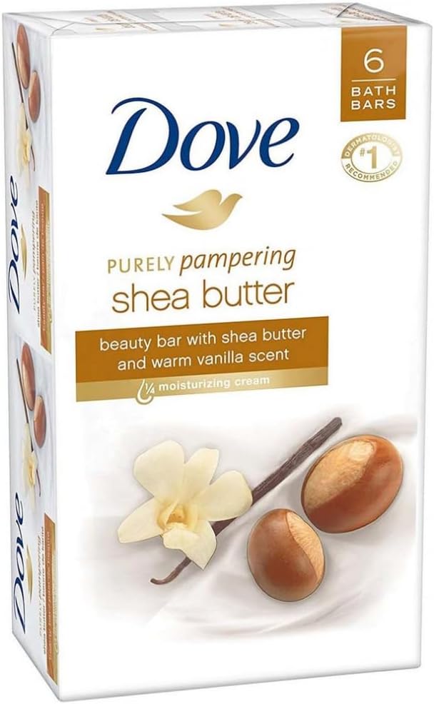 Dove Shea Butter & Vanilla with ¼ Moisturizing Cream Bath Bar For Unisex 135g Pack of 6