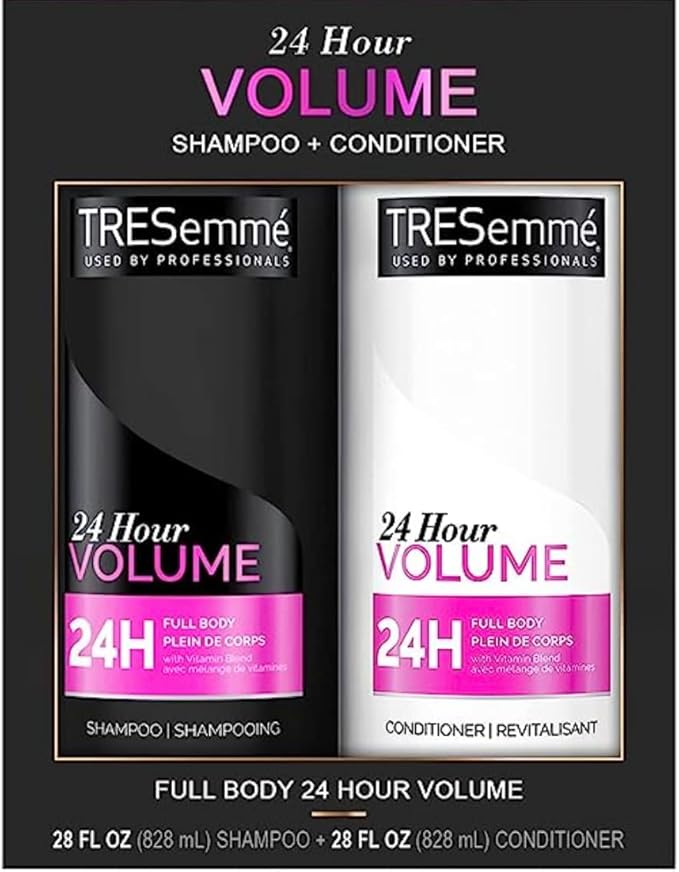 TRESemmé 24 Hour Volume Shampoo & Conditioner for Fine Hair Formulated with Pro Style, 2 pack