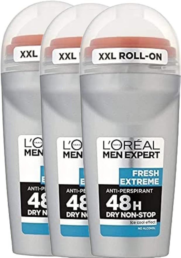 L'Oreal Men's Expert Fresh Extreme Roll-on X 50ml (Pack of 3)