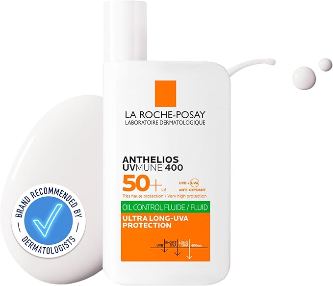La Roche-Posay Anthelios UVMune 400 Oil Control Invisible Fluid Sunscreen SPF 50+ for Oily Skin 50ml