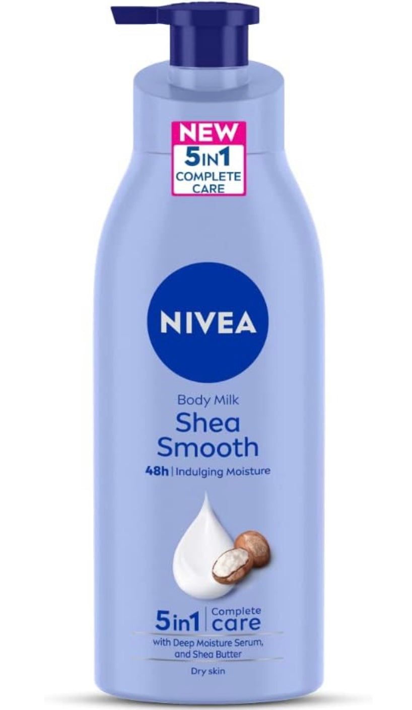 NIVEA Body Milk, Shea Smooth, 400ml, pack of 1