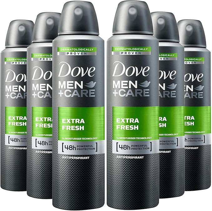 Dove Men+Care Extra Fresh Spray Anti-Perspirant Deodorant 250ml case of 6