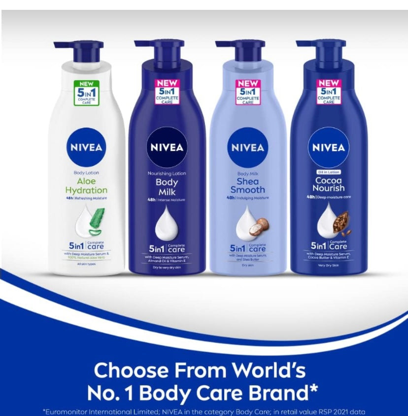NIVEA Body Milk, Shea Smooth, 400ml, pack of 1