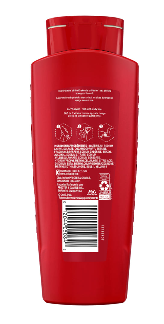 Old Spice Body Wash For Men, 24/7 Shower Clean, Krakengard, 24 Oz