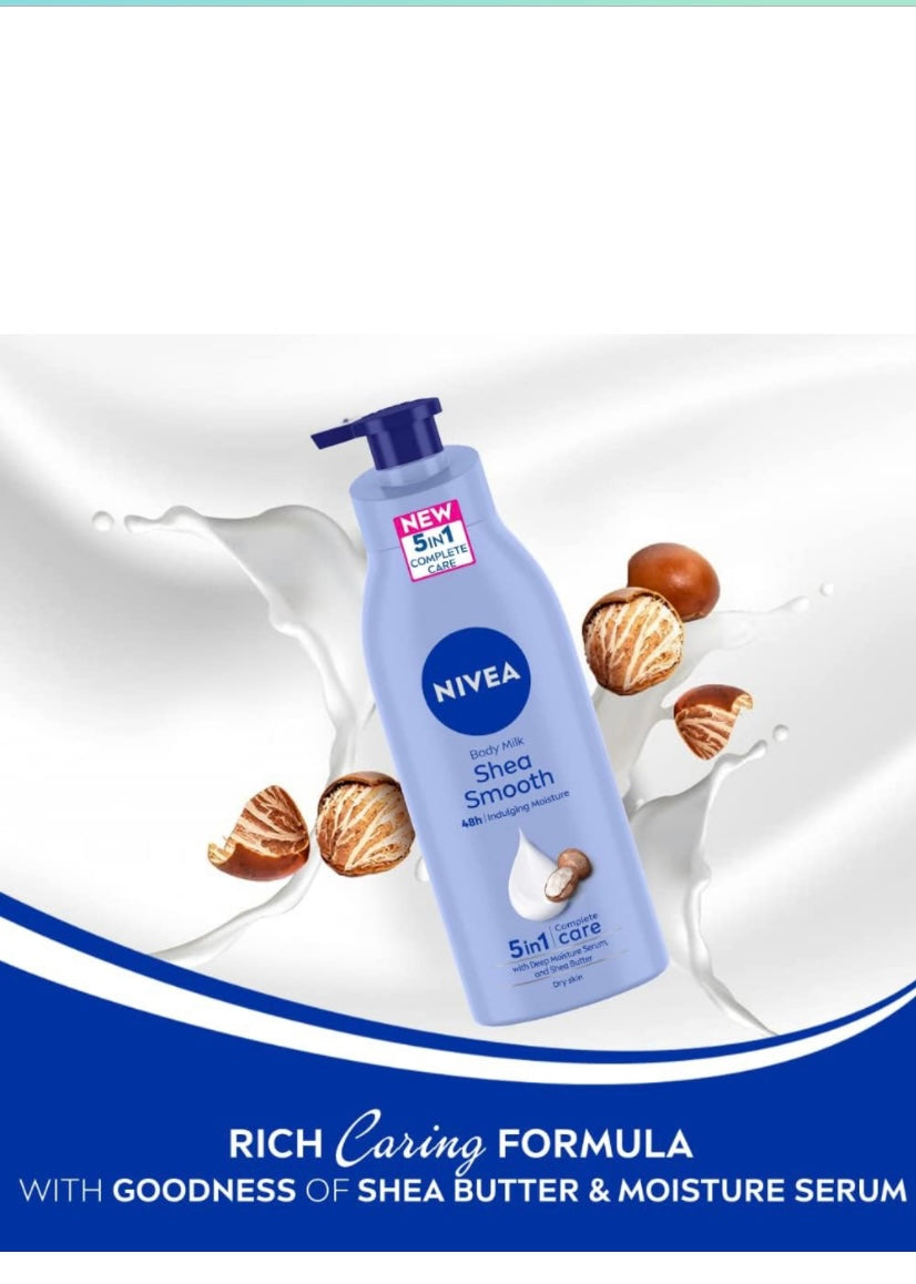NIVEA Body Milk, Shea Smooth, 400ml, pack of 1