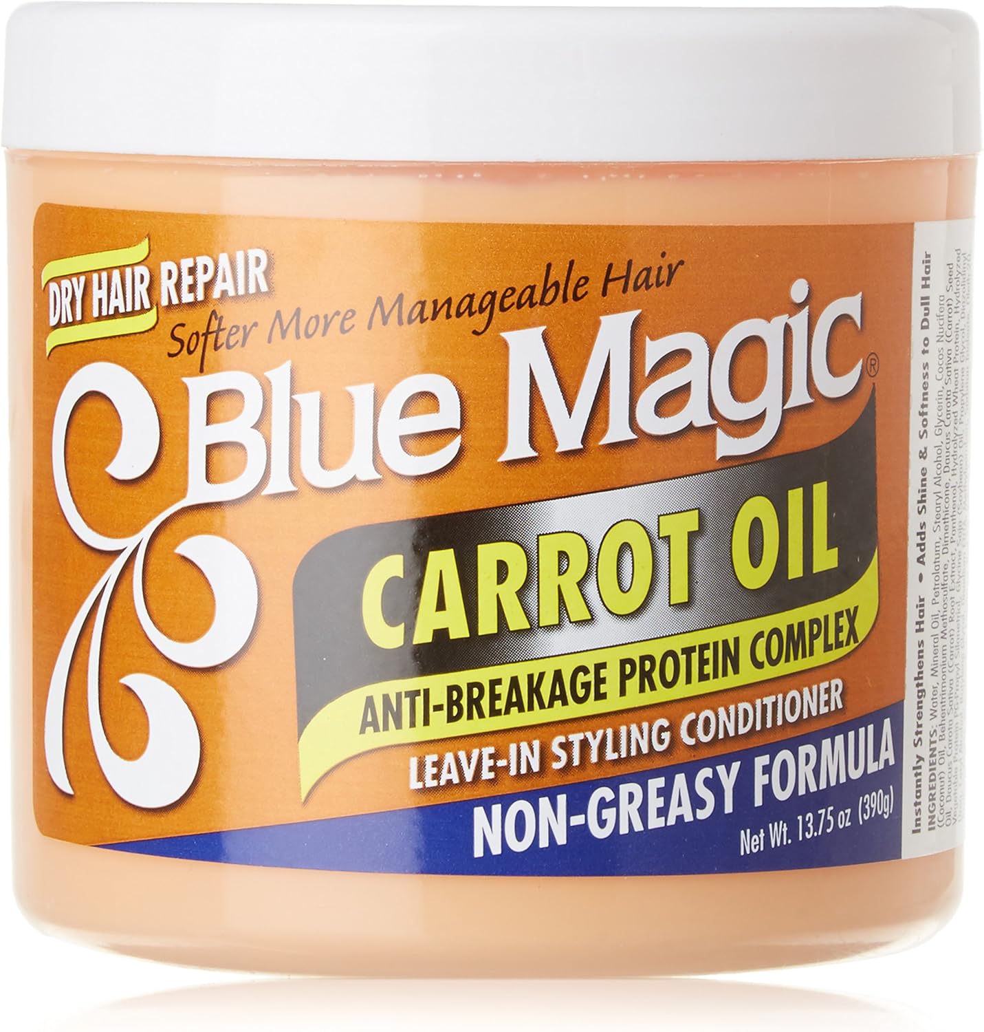 Blue Magic carrot oil leave in styling conditioner,