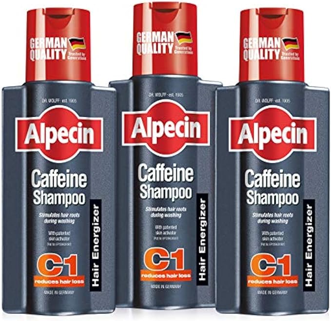 Alpecin Caffeine Shampoo C1 - against hair loss in men, bundle set of 3 x 250ml