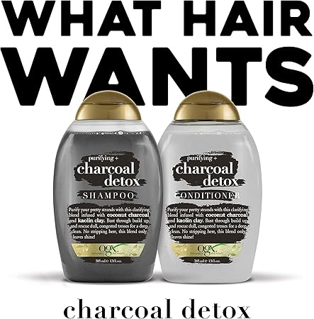 Ogx Purifying + Charcoal Detox Conditioner For Buildup Removal And Light Nourishment, 385ML