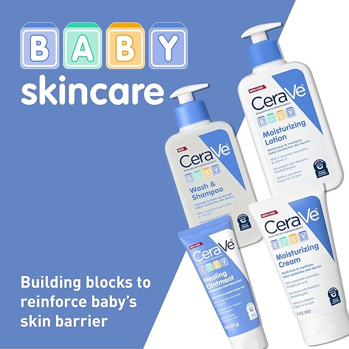 CeraVe Baby Wash & Shampoo | 2-in-1 Tear-Free Baby Wash for Baby Skin & Hair | Fragrance, Paraben, Dye, Phthalates & Sulfate Free for Baby Bath| Baby Soap with Vitamin E |473ML