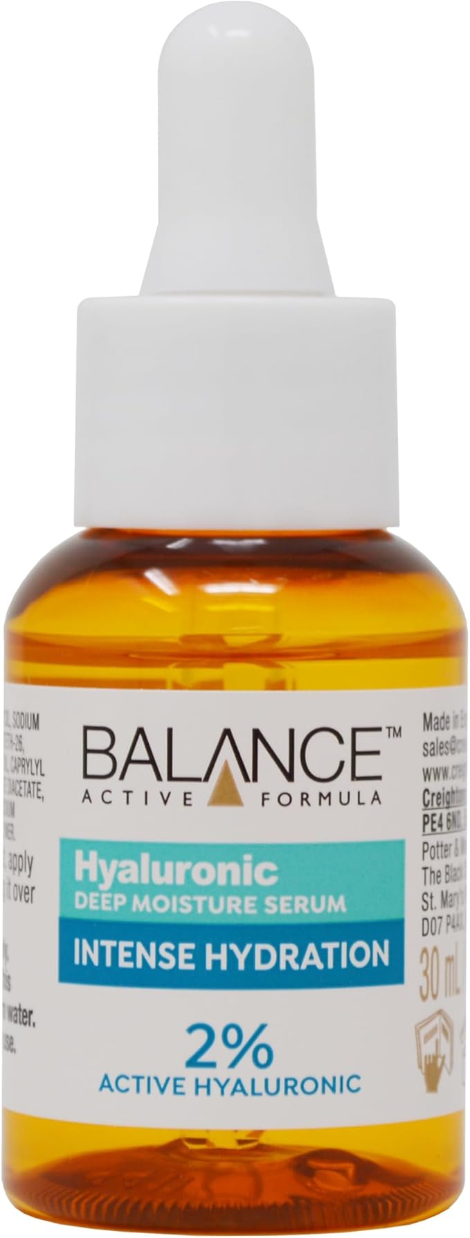 Balance Active Formula Hyaluronic Deep Moisture Serum (30ml) - Lightweight & Non-Greasy Provides Intense Hydration Encourages Visibly Younger Looking Skin