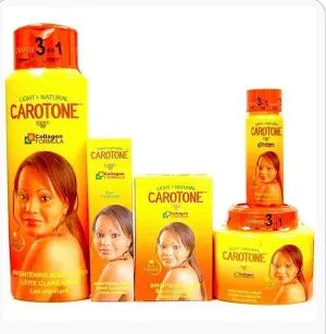 Carotone skin set combo 5,lotion 500ml,+ cream 300ml + soap+tube cream+ oil