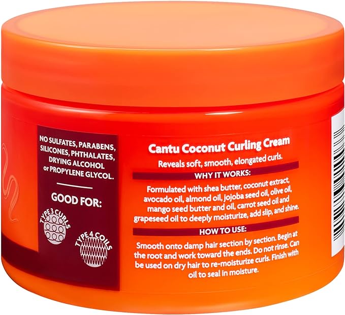 Cantu Shea Butter For Natural Hair Coconut Curling Cream, (340g)