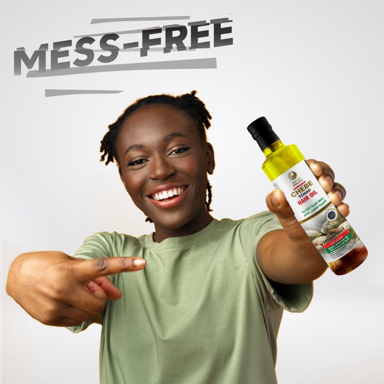 AMALICO Hair Growth Serum with Chebe Oil - Hair Serum Infused with Ostrich, Palm, Almond and Olive Oil for Dry and Damaged Hair - Organic Oil for Deep Scalp Nourishment - 500 ML