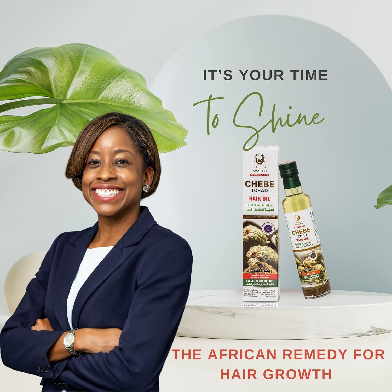 AMALICO Hair Growth Serum with Chebe Oil - Hair Serum Infused with Ostrich, Palm, Almond and Olive Oil for Dry and Damaged Hair - Organic Oil for Deep Scalp Nourishment - 500 ML