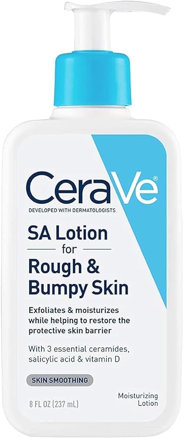 CeraVe SA Lotion for Rough & Bumpy Skin | Vitamin D, Hyaluronic Acid, Lactic Acid & Salicylic Acid Lotion | Fragrance Free & Allergy Tested | 237ML