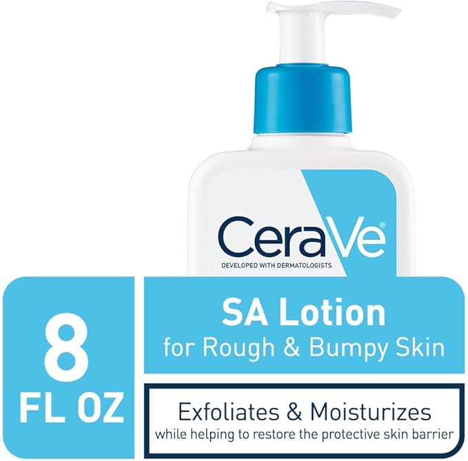 CeraVe SA Lotion for Rough & Bumpy Skin | Vitamin D, Hyaluronic Acid, Lactic Acid & Salicylic Acid Lotion | Fragrance Free & Allergy Tested | 237ML