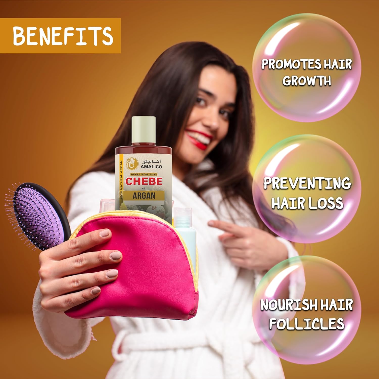 Chebe Sulfate-Free Hair Conditioner with Argan Oil and Chebe Powder for Hair Growth | Natural Hair Conditioner with Argan Oil of Morocco for Hair Growth and Hair Repair 500 ML