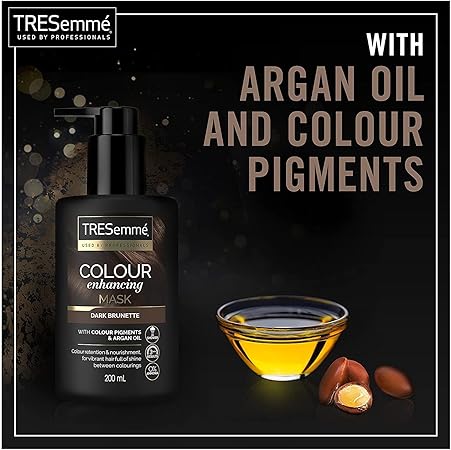 TRESemmé Dark Brunette Colour Enhancing Hair Mask with colour pigments & argan oil for a vibrant colour with brilliant shine between colourings 200 ml