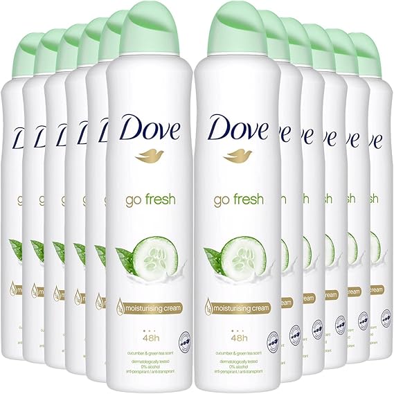 Dove Go Fresh Cucumber Spray Anti-Perspirant Deodorant 250ml (PACK OF 6)