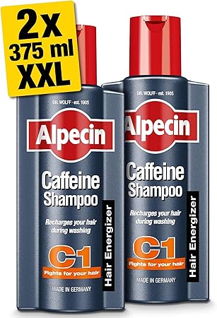 Alpecin Caffeine Natural Hair Shampoo C1 | Against Stronger Thinning and Thicker Hair ,250ml X pack of 2