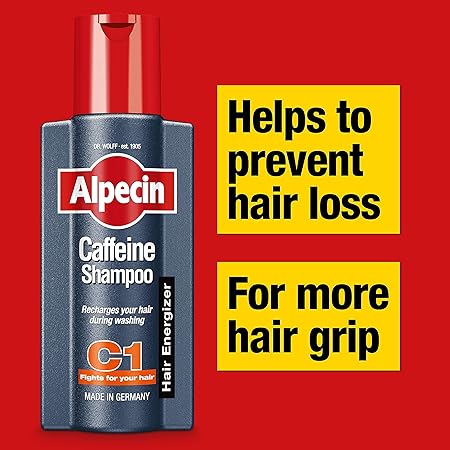 Alpecin Caffeine Natural Hair Shampoo C1 | Against Stronger Thinning and Thicker Hair ,250ml X pack of 2