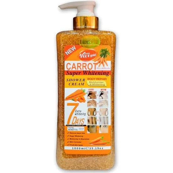Veet Gold Carrot Super Whitening Shower Cream Scrub 1000ml
