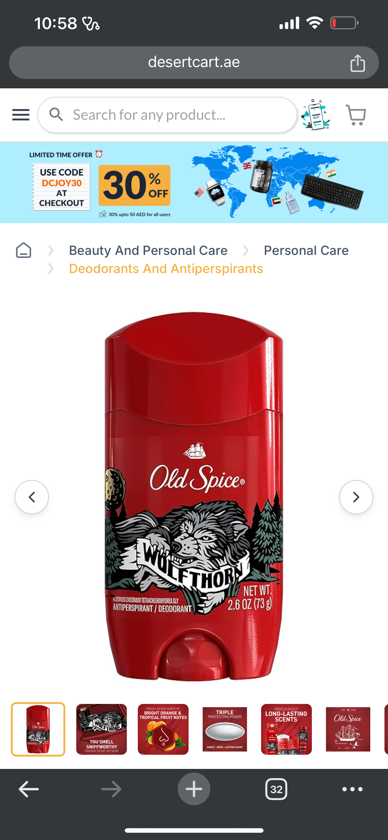 Old Spice Wild Collection Invisible Solid Antiperspirant Deodorant, Wolfthorn, 2.6 Ounce