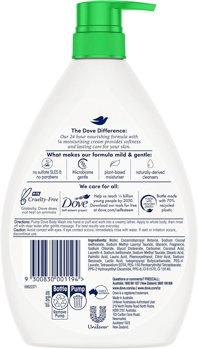 Dove Go Fresh Touch Body Wash, Cucumber and Green Tea, 33.8 Ounce (1 Liter) International Version