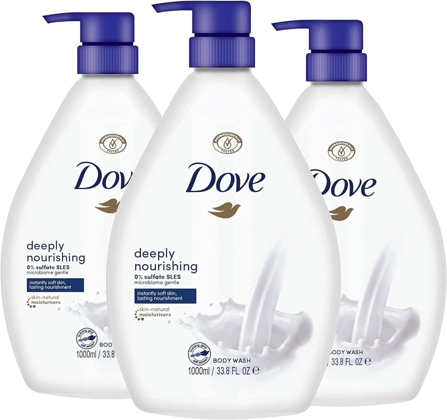 Dove Moisturizing Body Wash 1000ml | Deeply Nourishing Body Wash | WITH INTEGRATED PUMP | PACK OF 3