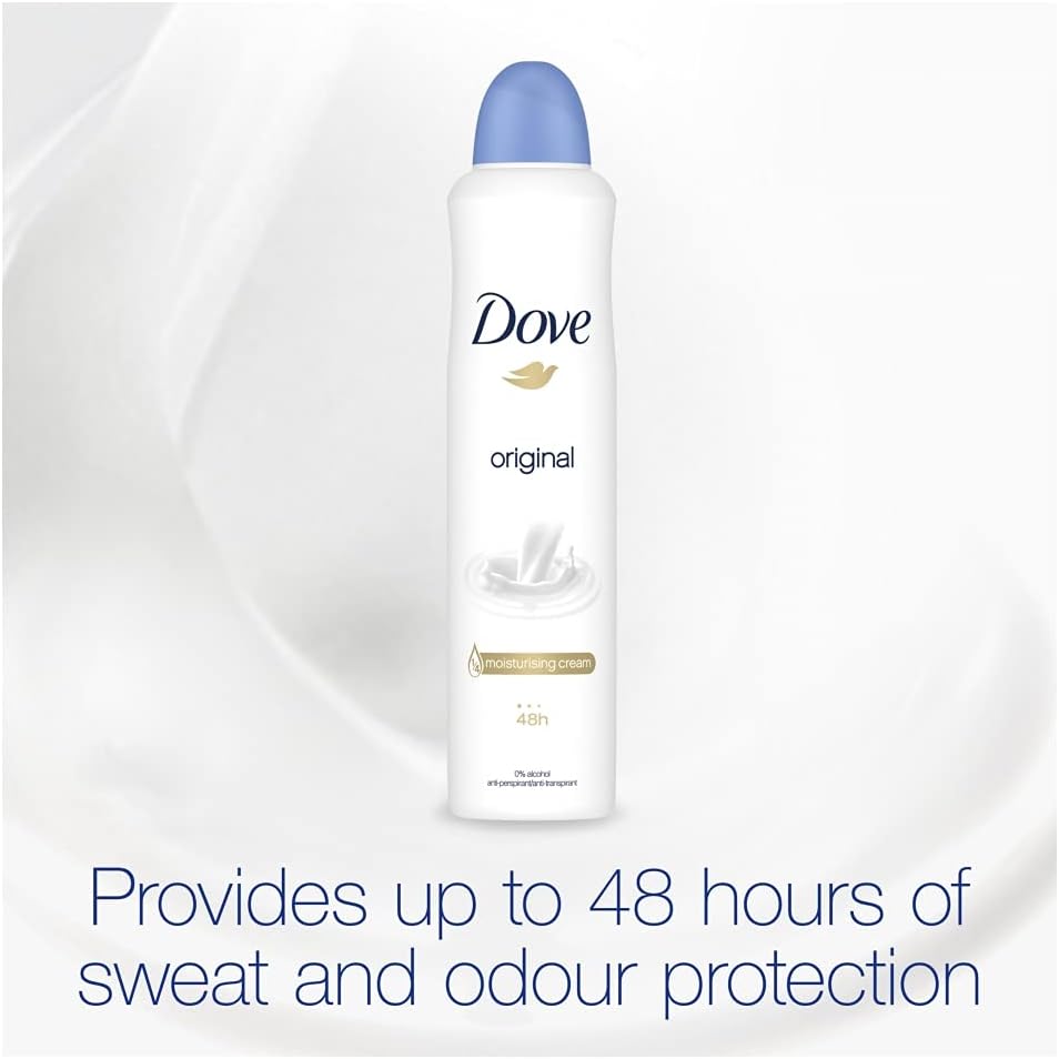 3 Pack of 250ml Dove Women Original Anti-Perspirant Deodorant Spray Upto 48 Hour Protection