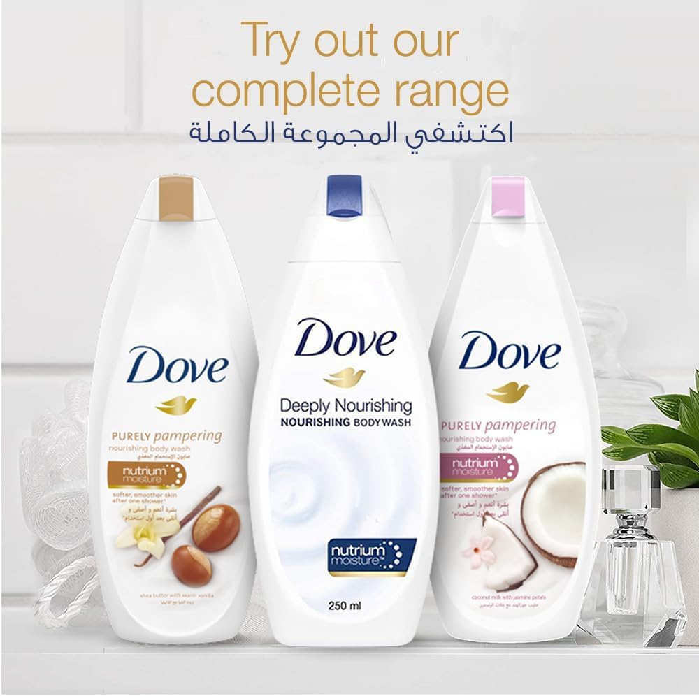 DOVE Deeply Nourishing Body Wash, for instant moisturising, Original, No Sulfates or Parabens, 500ml x 3