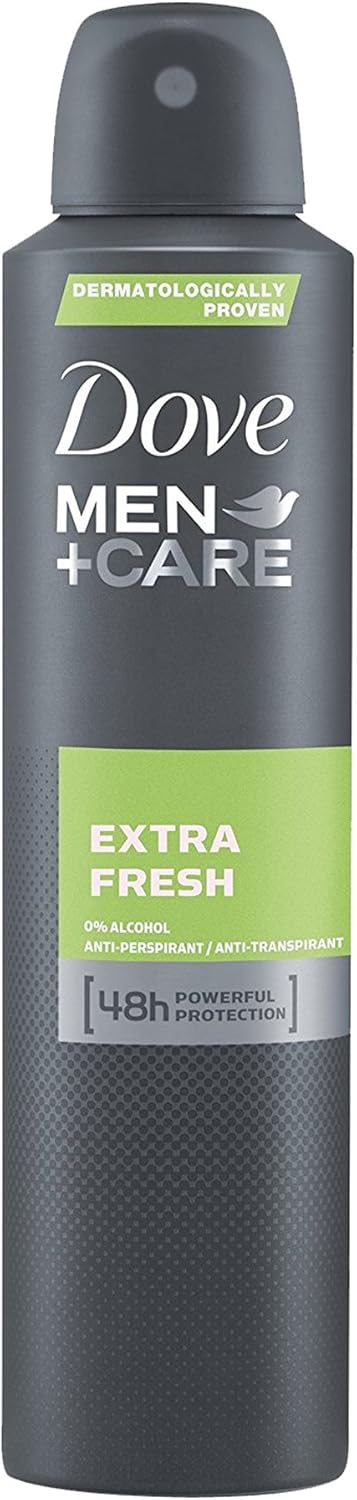 Dove Men+Care Extra Fresh Spray Anti-Perspirant Deodorant 250ml case of 6