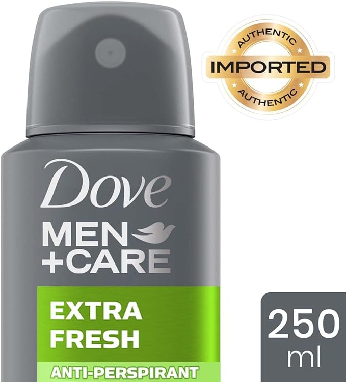 Dove Men + Care Extra Fresh Anti Perspirant Deodorant Aerosol Spray For Men, Long Lasting Anti Sweat And Body Odour, 48 Hour Protection For A Clean And Fresh Fragrance (250ml)