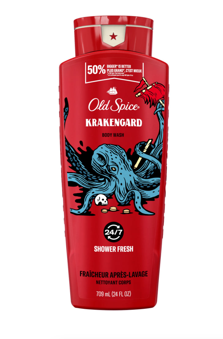 Old Spice Body Wash For Men, 24/7 Shower Clean, Krakengard, 24 Oz