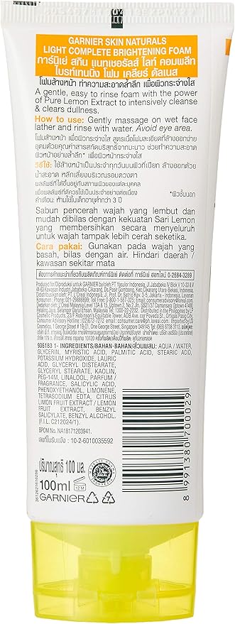 Garnier skin light complete foam, 100 ml