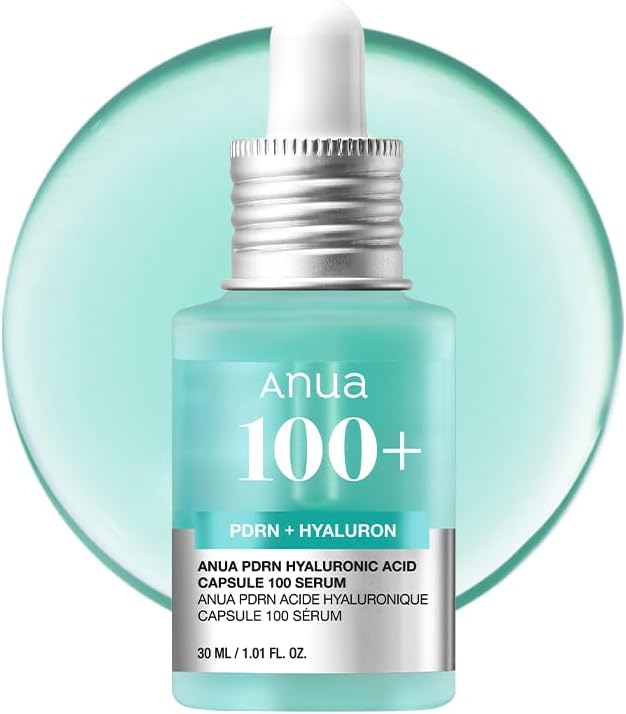 Anua PDRN Hyaluronic Acid Capsule 100 Serum, Radiant Face Serum, Hyaluronic Acid, Hydration, Moisture Plumping effect, Natural color, Fragrance free, Korean...