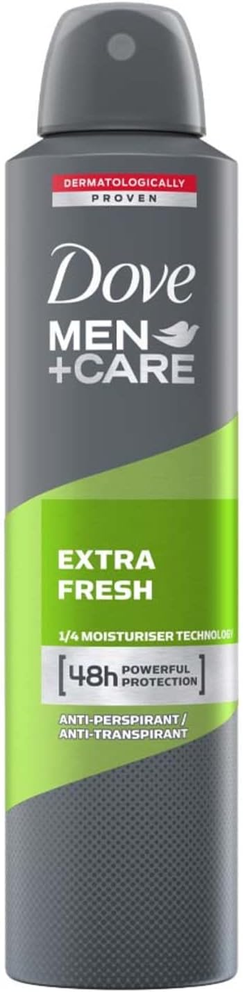 Dove Men + Care Extra Fresh Anti Perspirant Deodorant Aerosol Spray For Men, Long Lasting Anti Sweat And Body Odour, 48 Hour Protection For A Clean And Fresh Fragrance (250ml)