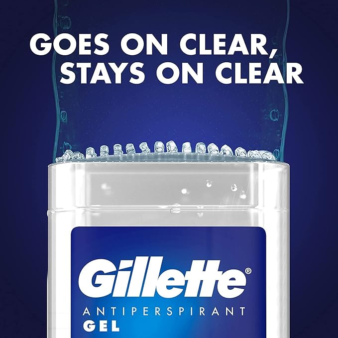 Gillette Antiperspirant Deodorant Gel For Men, 420 ml (70 ml x 6), 48-Hour Invisible Sweat and Odour Protection, Cool Wave