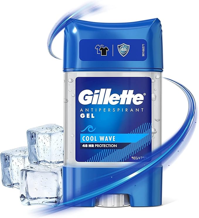 Gillette Antiperspirant Deodorant Gel For Men, 420 ml (70 ml x 6), 48-Hour Invisible Sweat and Odour Protection, Cool Wave