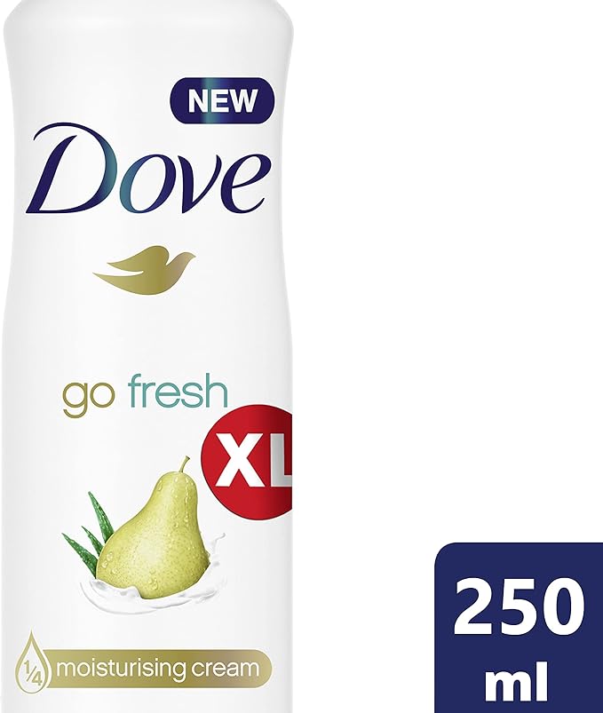 Dove Deodorant Aerosol 250 ml – [Pack of 3] Go Fresh with Pear and Aloe Vera