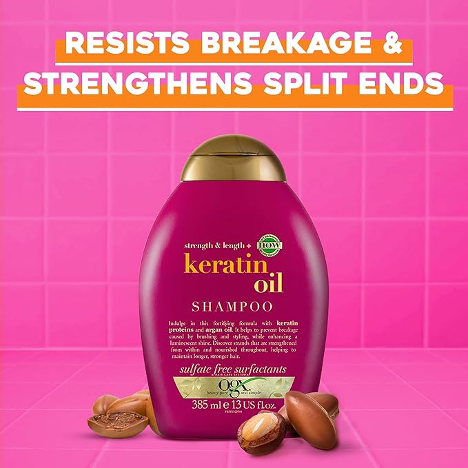 OGX Anti-breakage Keratin Oil Shampoo & Conditioner ,385ML X 2 set