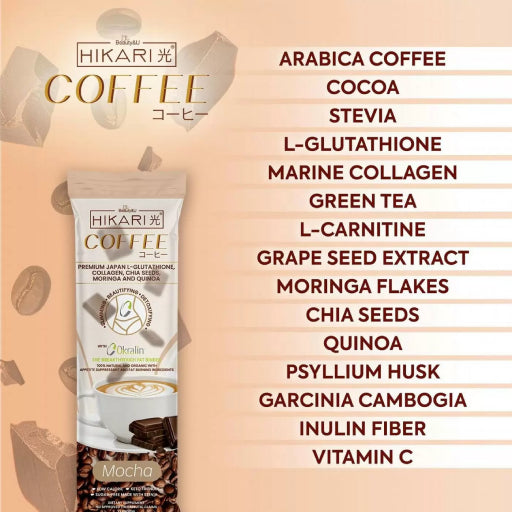 Hikari Slimming Coffee Premium Japan L-glutathione Collagen , Chia Seed , Moringa And Quinoa