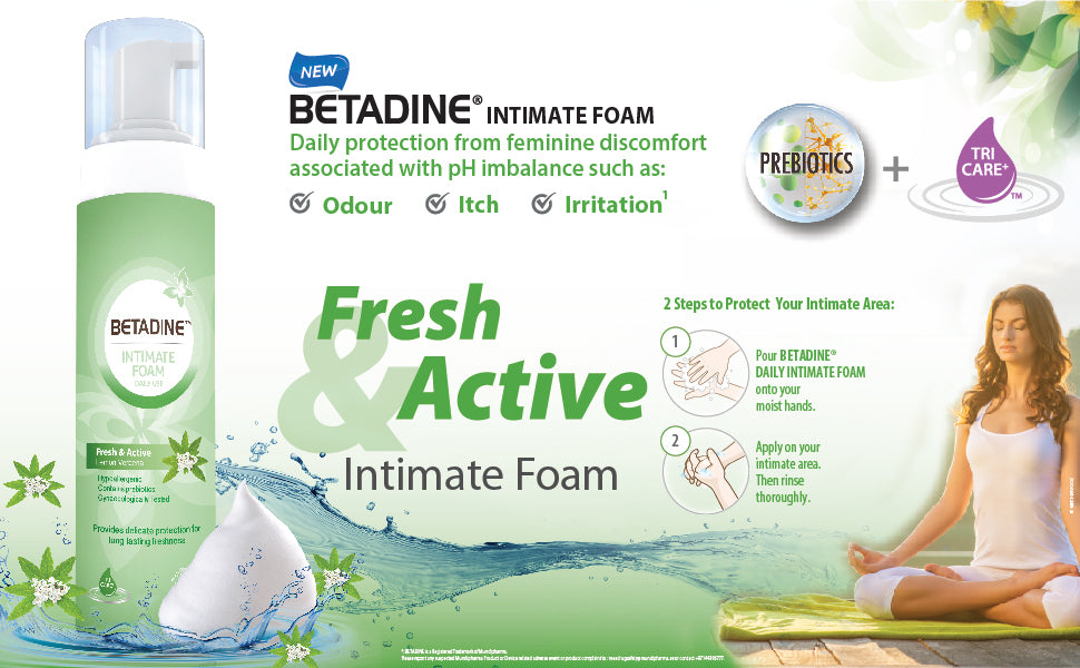 Betadine Intimate Foam - Fresh & Active Lemon verbena, 200 ml