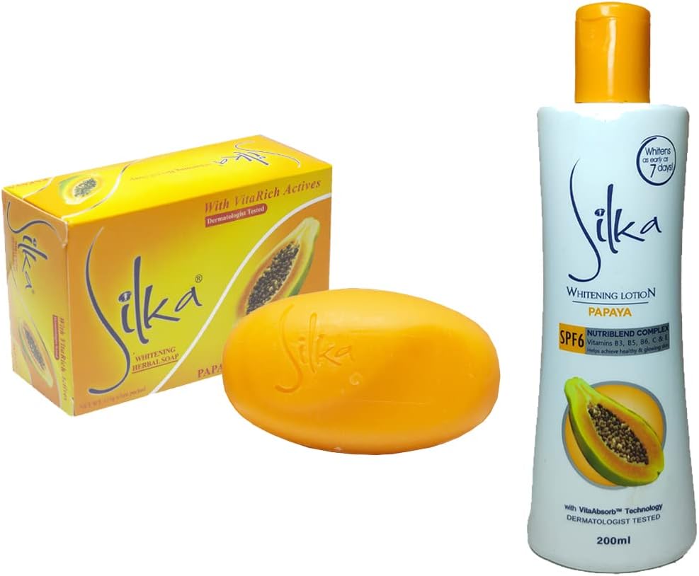 SILKA - Papaya Skin Whitening Set (Lotion & Soap)