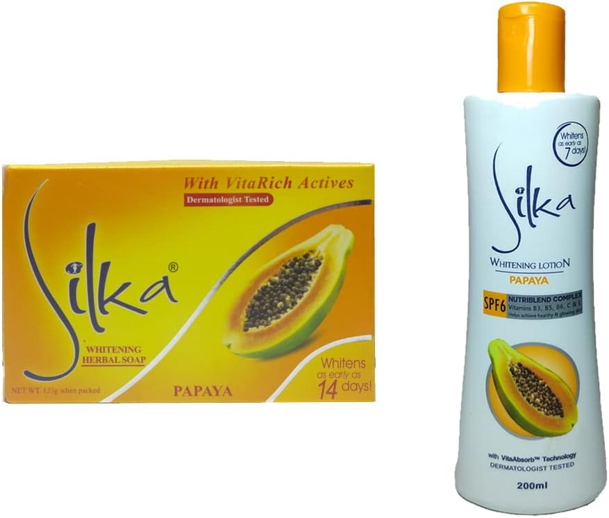 SILKA - Papaya Skin Whitening Set (Lotion & Soap)