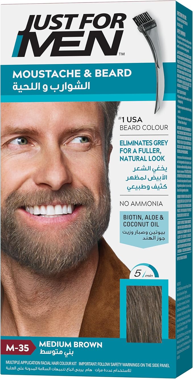 JUST FOR MEN Moustache & Beard Dye, M-35 Medium Brown