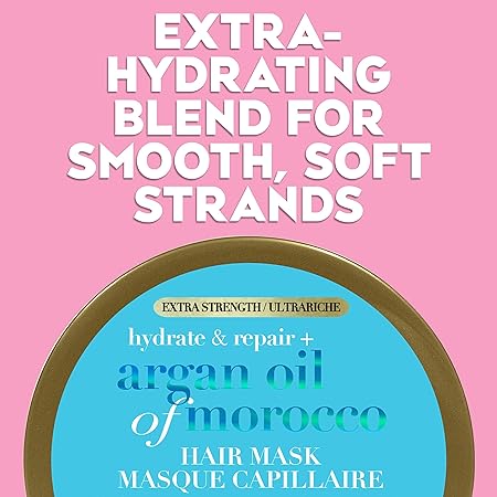 OGX Extra Strength Hydrate Repair + Argan Oil of Morocco Hair Mask Deep Moisturizing Conditioning Treatment , Citrus, 6 Ounce