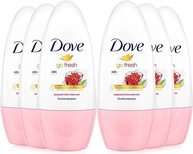 Dove Go Fresh Roll-On Deodorant with Pomegranate and Lemon-Verbena Scent (6 x 50 ml)